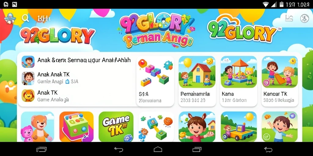 Screenshot antarmuka aplikasi 92GLORY untuk Game Anak TK.