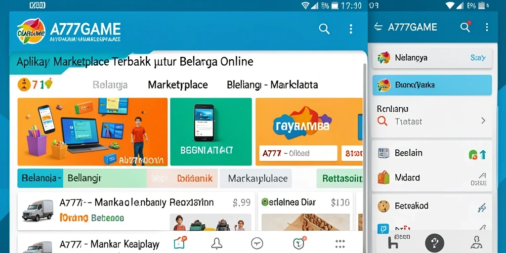 Tampilan utama A777GAME memberikan akses cepat ke berbagai kategori produk.