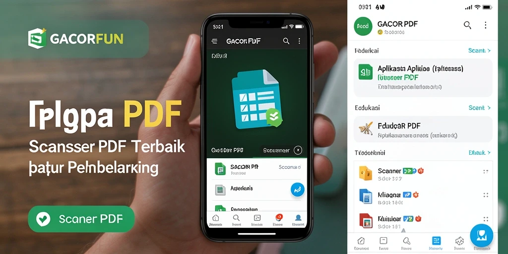 Tampilan antarmuka aplikasi GACORFUN saat melakukan pemindaian PDF.