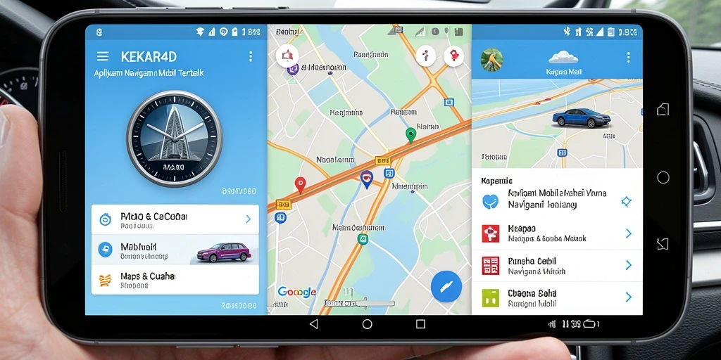 Tampilan antarmuka aplikasi KEKAR4D untuk Navigasi Mobil.