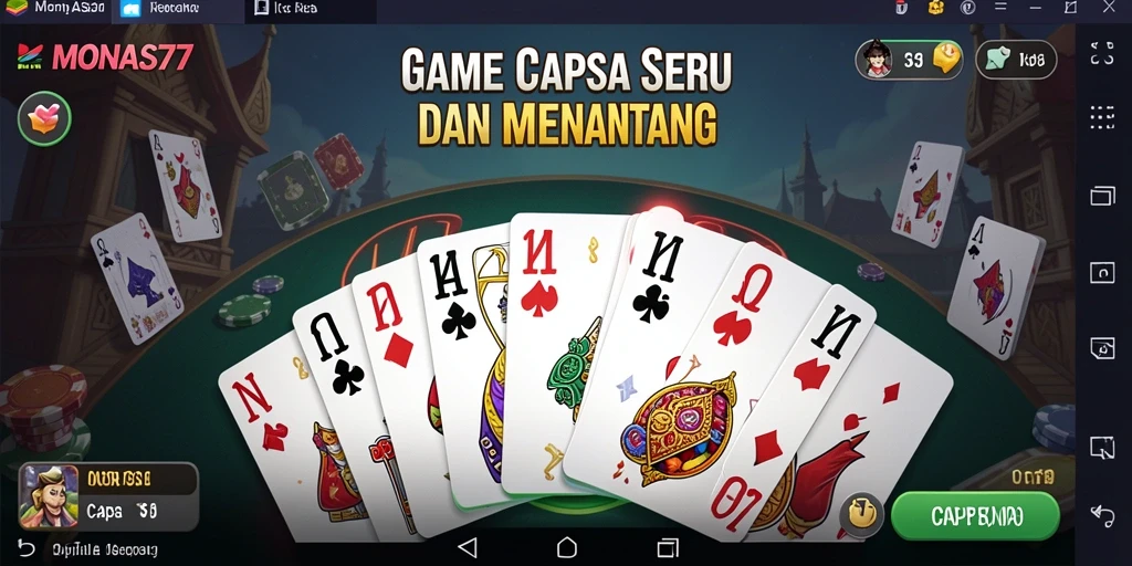 Tampilan antarmuka menarik dan fungsional dari MONAS77 di Capsa.