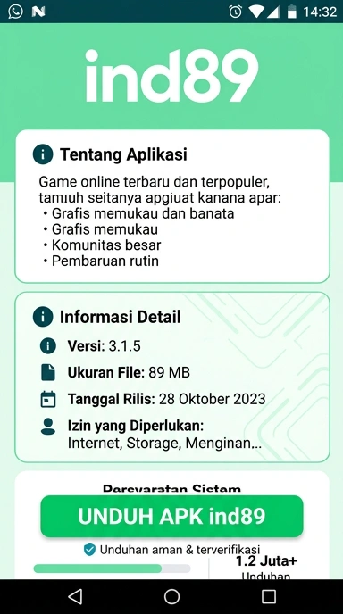 Tampilan halaman APK ind89