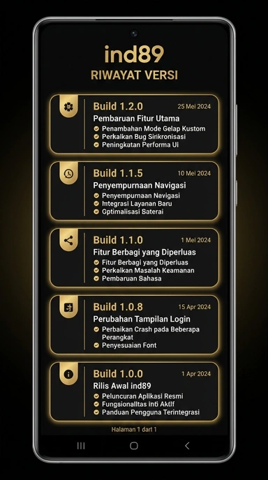 Tampilan riwayat versi ind89